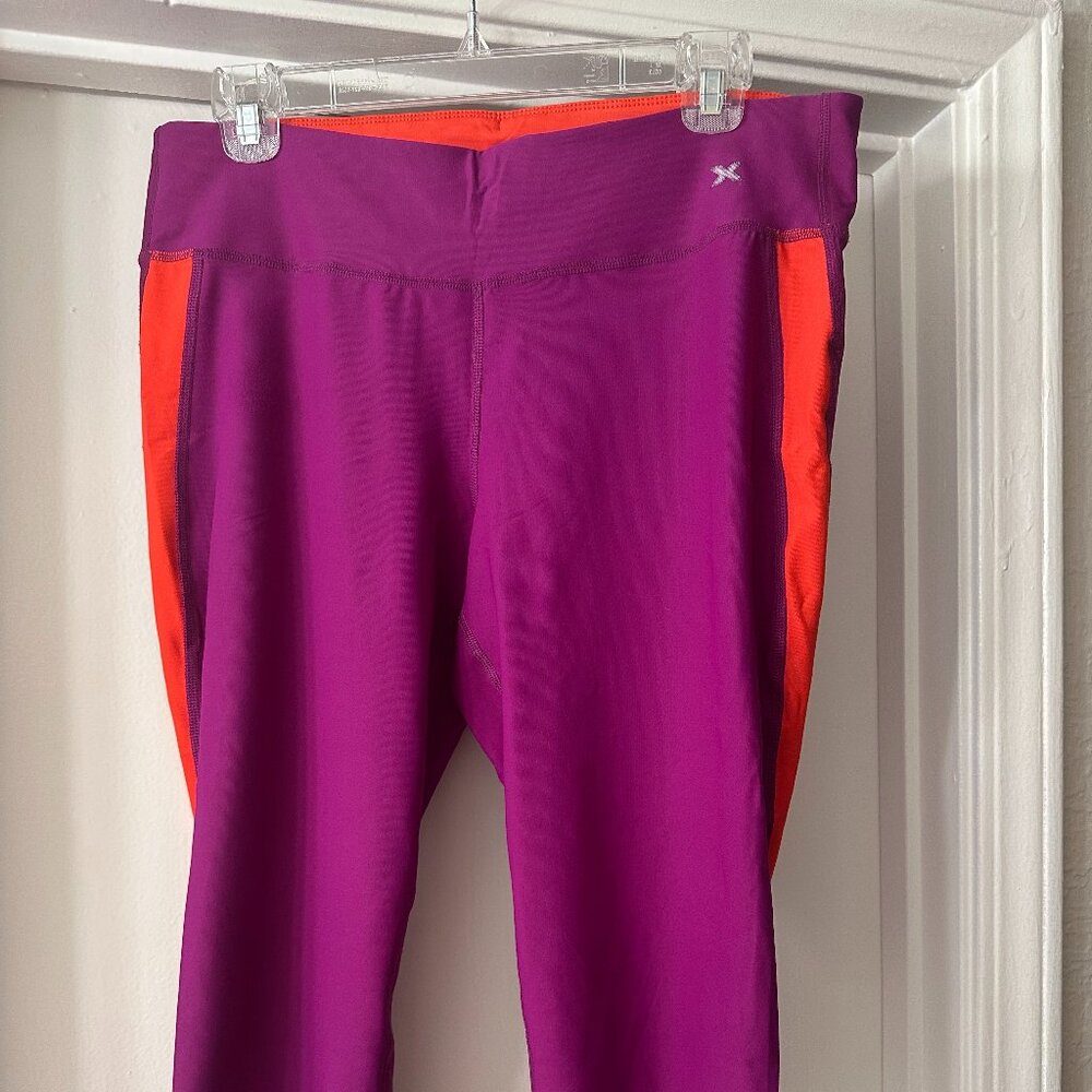 Xersion Purple and Orange Gym/Run Capris With Pocket